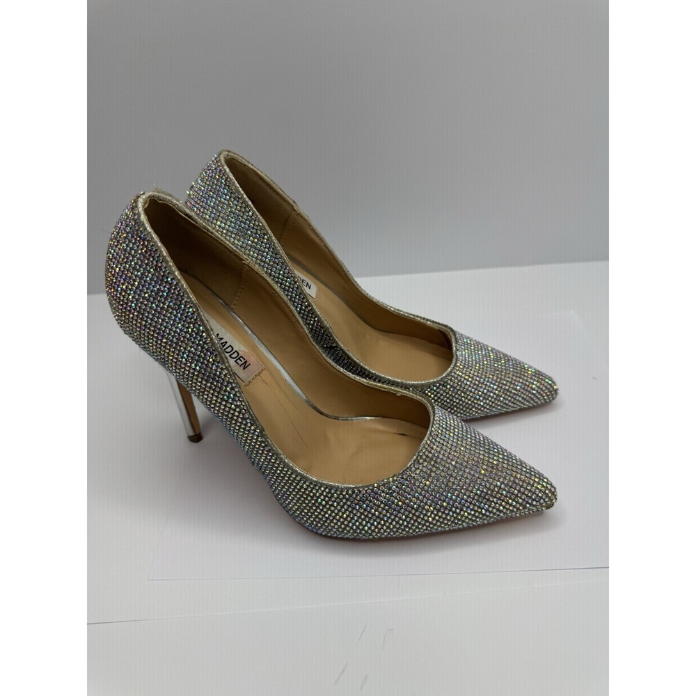 Steve Madden ALTISHA-R Embellished Rhinestone Pump Women's 6.5‎ Iridescent Pumps